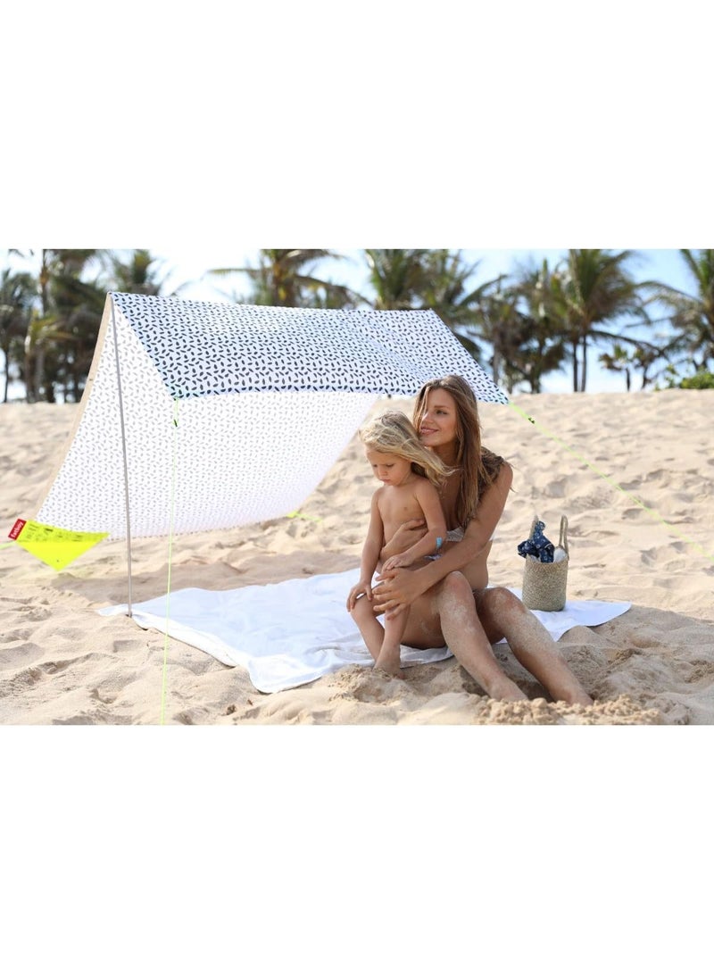 Fatboy Miasun Beach Tent |3 m² of shade | Fits 2 adults and 2 kids | cotton fabric with aluminum poles and ground pegs | Lightweight and compact | 330x190x140 cm - Monaco - Image 3